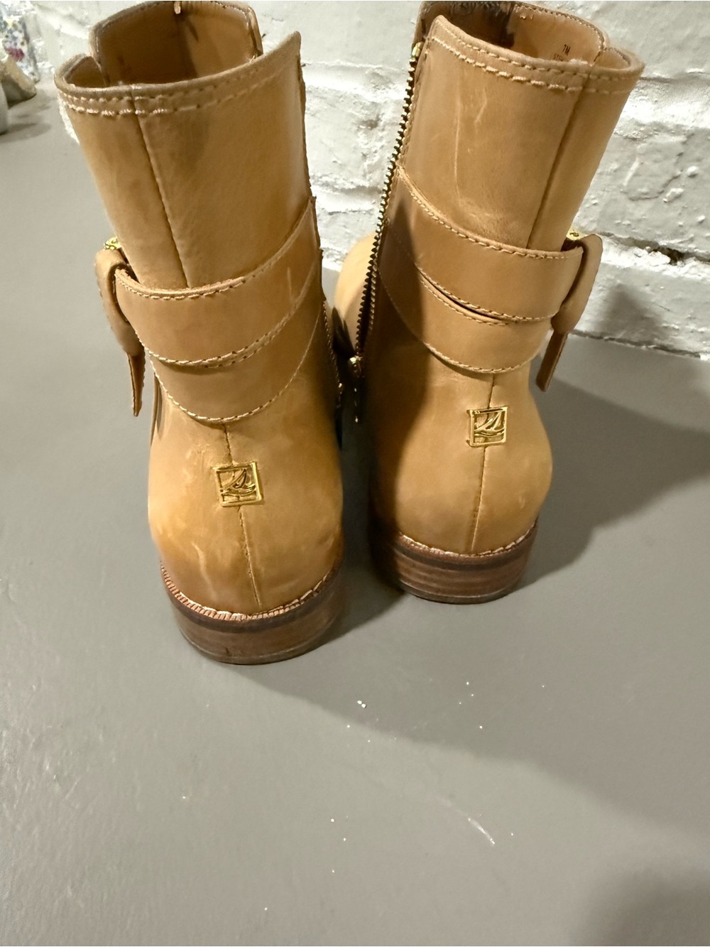 NWOT Sperry Tan Leather Clinton Ankle Booties - Picture 4 of 4